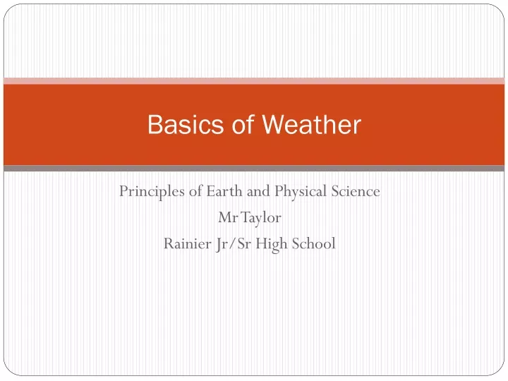 basics of weather