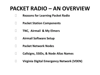 PACKET RADIO – AN OVERVIEW