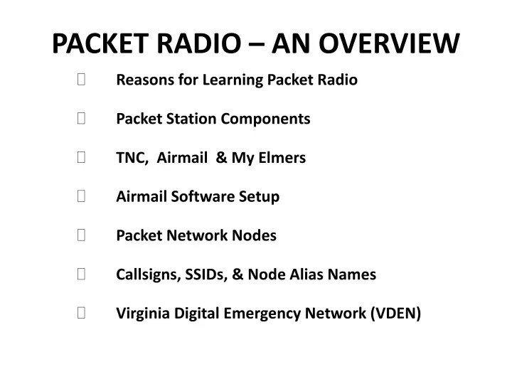 packet radio an overview