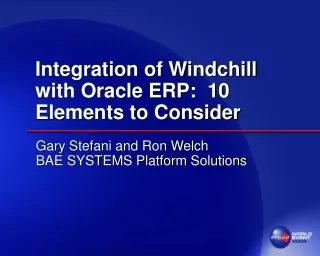 Integration of Windchill with Oracle ERP:  10 Elements to Consider