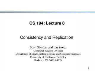 CS 194: Lecture 8