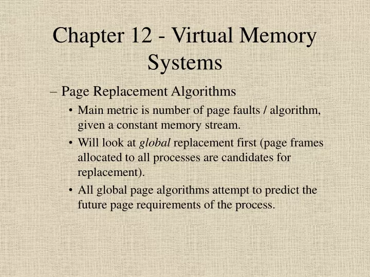 chapter 12 virtual memory systems