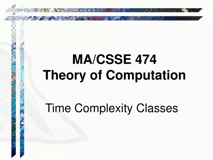 ma csse 474 theory of computation
