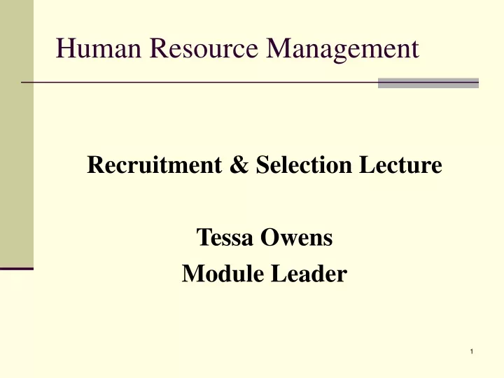 human resource management