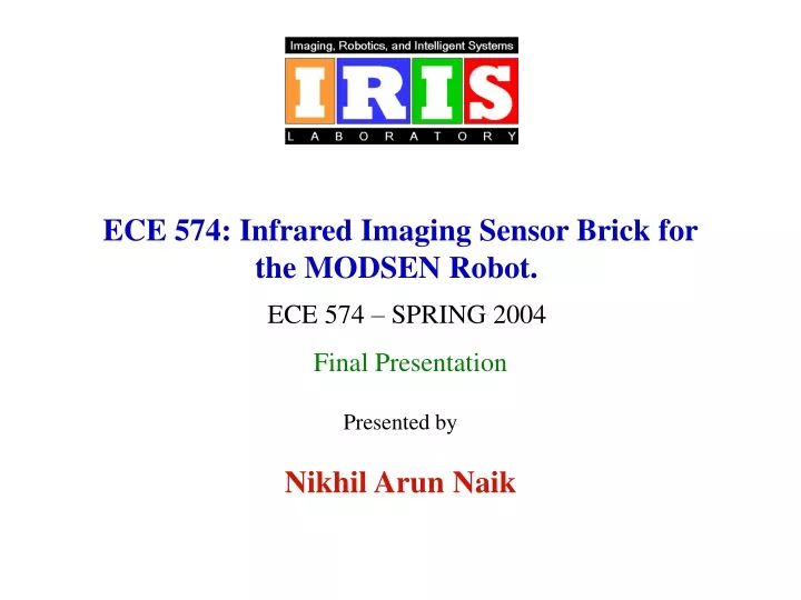 ece 574 infrared imaging sensor brick for the modsen robot