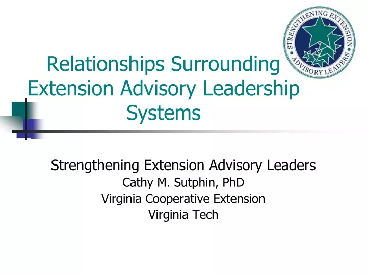 relationships surrounding extension advisory leadership systems