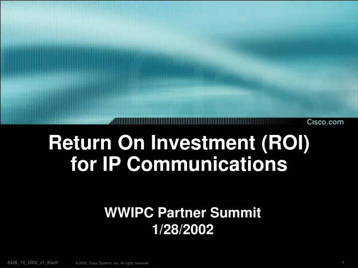 return on investment roi for ip communications