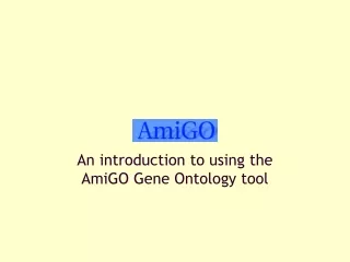 An introduction to using the AmiGO Gene Ontology tool