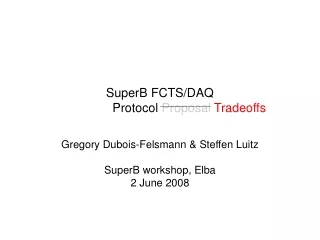 SuperB FCTS/DAQ                   Protocol  Proposal Tradeoffs