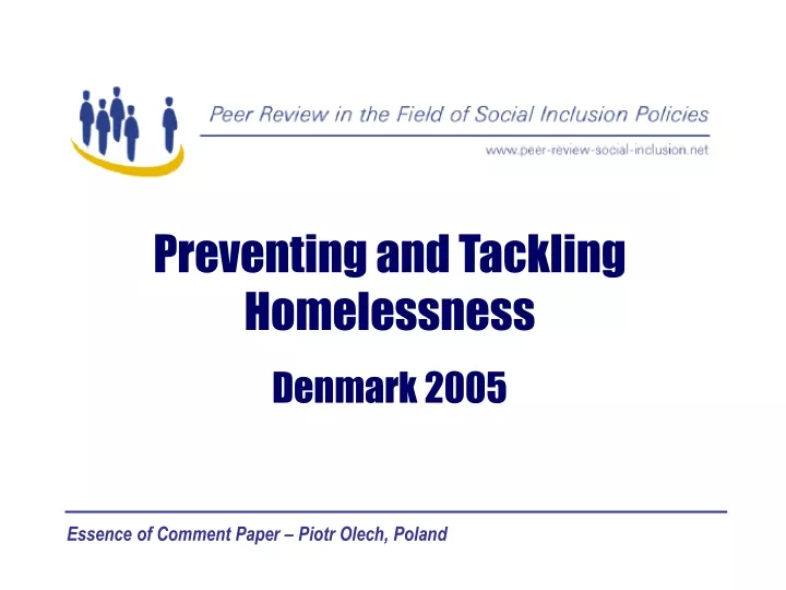 preventing and tackling homelessness denmark 2005