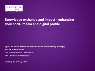 Knowledge exchange and impact - enhancing your social media and digital profile