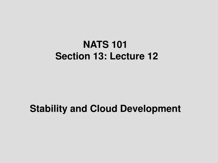 nats 101 section 13 lecture 12