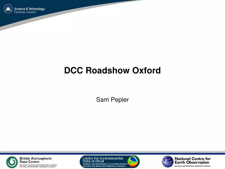 dcc roadshow oxford