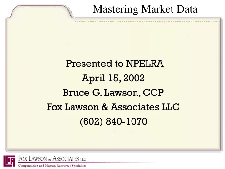 mastering market data