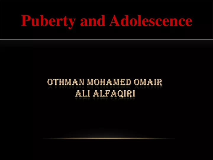 puberty and adolescence