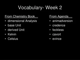 Vocabulary- Week 2