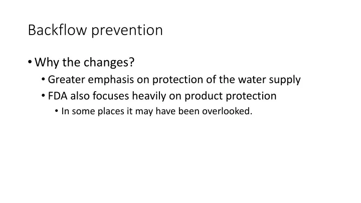 backflow prevention