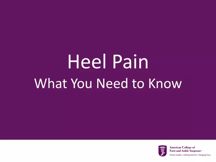 heel pain what you need to know