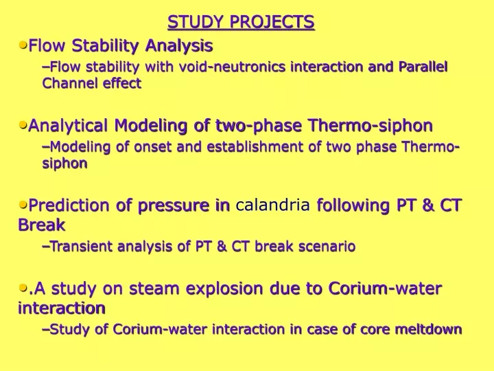 study projects flow stability analysis flow