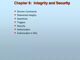 Chapter 6:  Integrity and Security