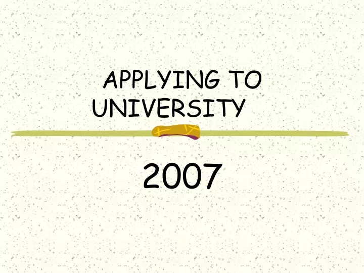 applying to university
