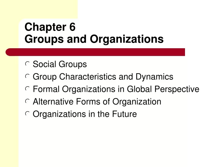 chapter 6 groups and organizations