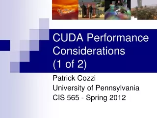 CUDA Performance Considerations (1 of 2)