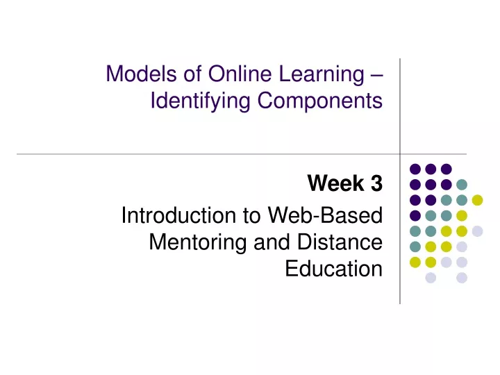 models of online learning identifying components