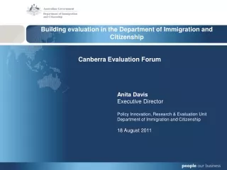 Building evaluation in the Department of Immigration and Citizenship
