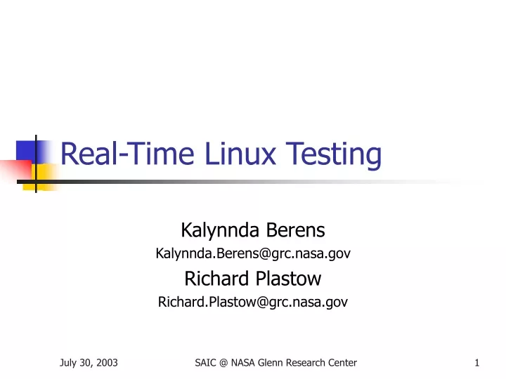 real time linux testing