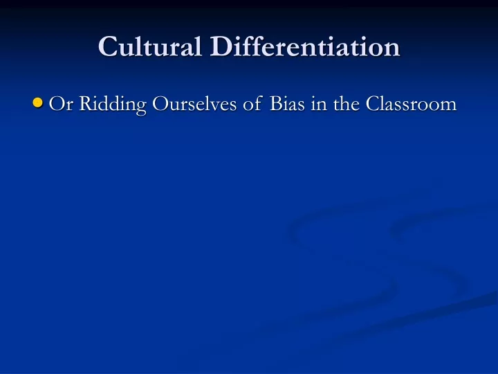 cultural differentiation