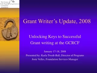 Grant Writer’s Update, 2008