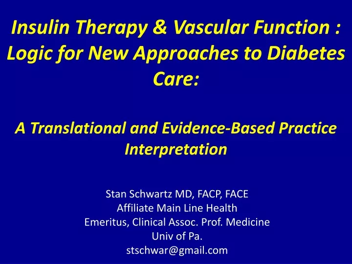 insulin therapy vascular function logic
