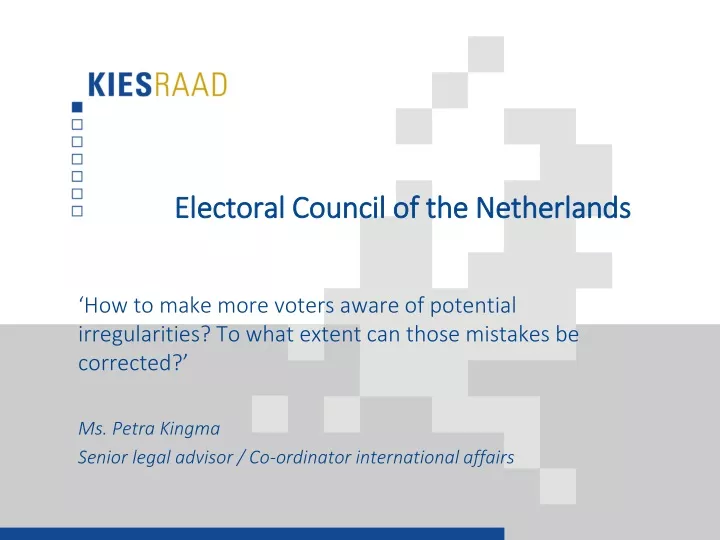 electoral council of the netherlands