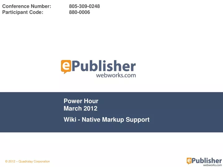 power hour march 2012 wiki native markup support