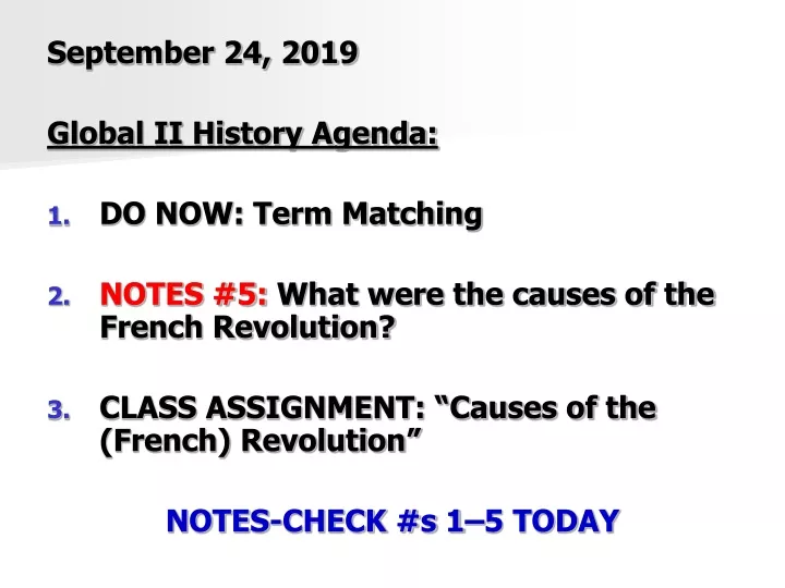 september 24 2019 global ii history agenda