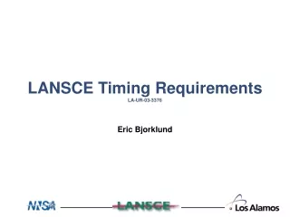 LANSCE Timing Requirements LA-UR-03-3376