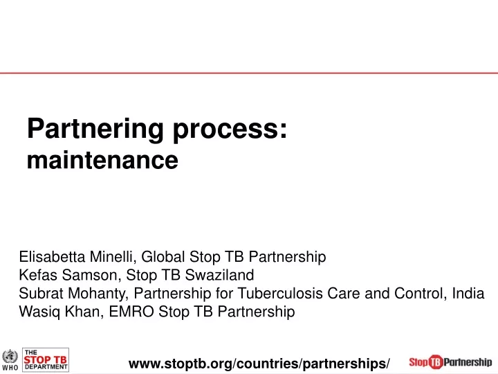 partnering process maintenance