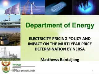 ELECTRICITY PRICING POLICY AND IMPACT ON THE MULTI YEAR PRICE DETERMINATION BY NERSA