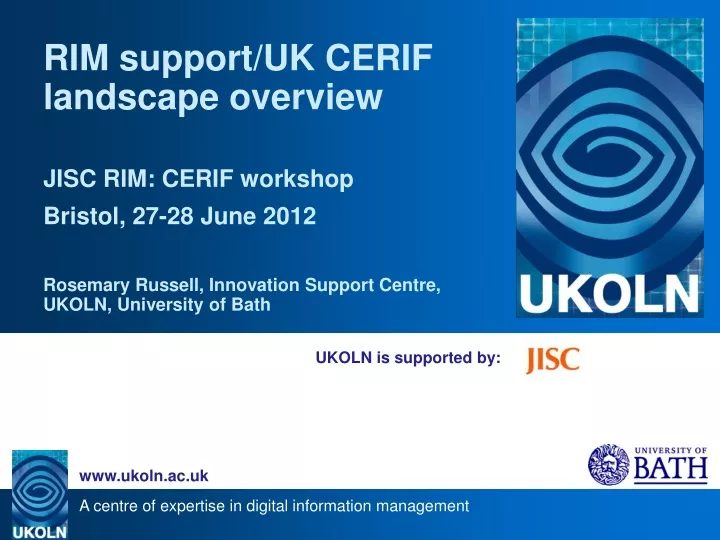 rim support uk cerif landscape overview jisc