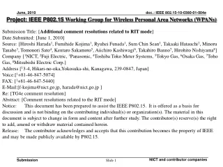 Project: IEEE P802.15  Working Group for Wireless Personal Area Networks (WPANs)