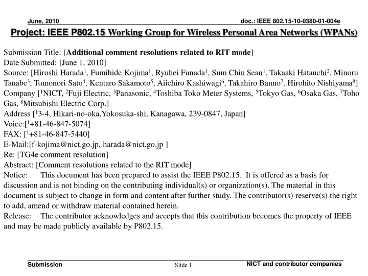 project ieee p802 15 working group for wireless