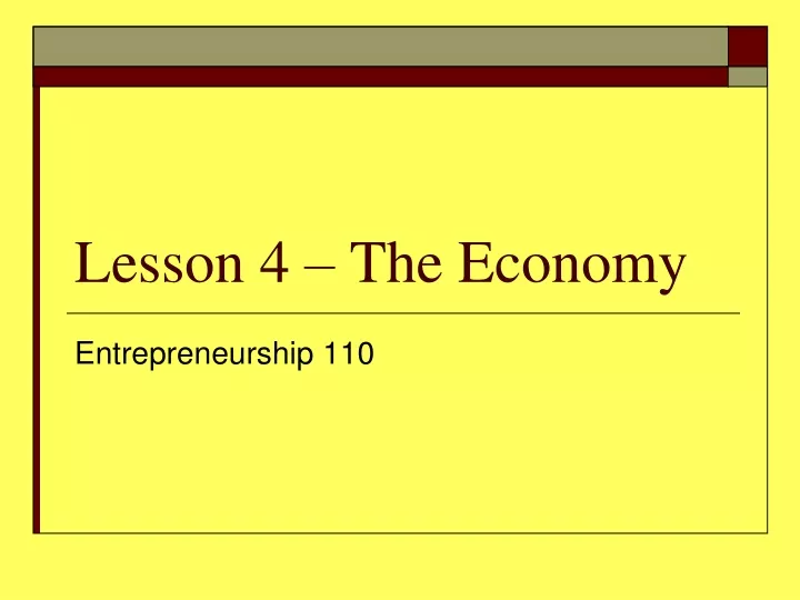 lesson 4 the economy