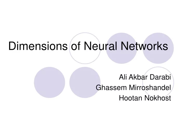 dimensions of neural networks