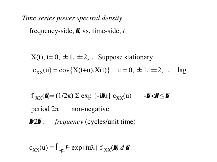 time series power spectral density frequency side