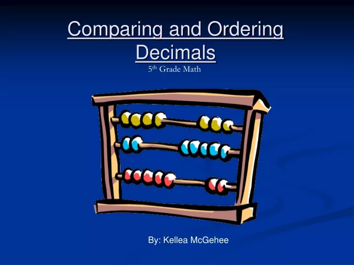 comparing and ordering decimals