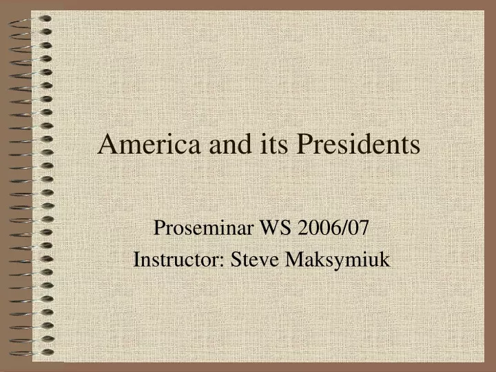 america and its presidents