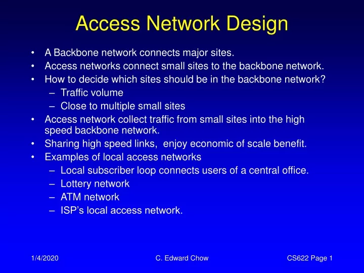 access network design