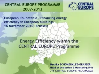 Energy Efficiency within the CENTRAL EUROPE Programme