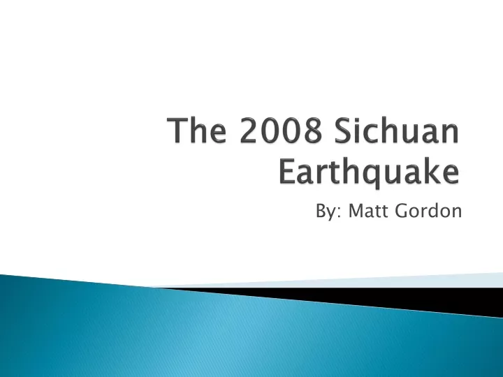 the 2008 sichuan earthquake